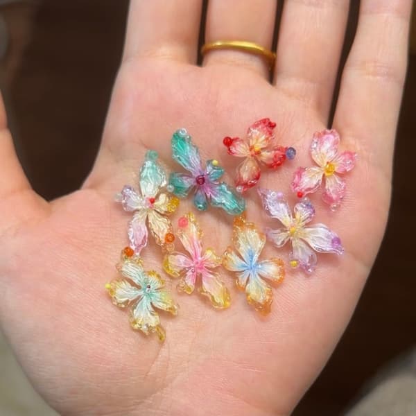Resevänlig silikonmanikyrform blomformad mall för nagelkonstnärer