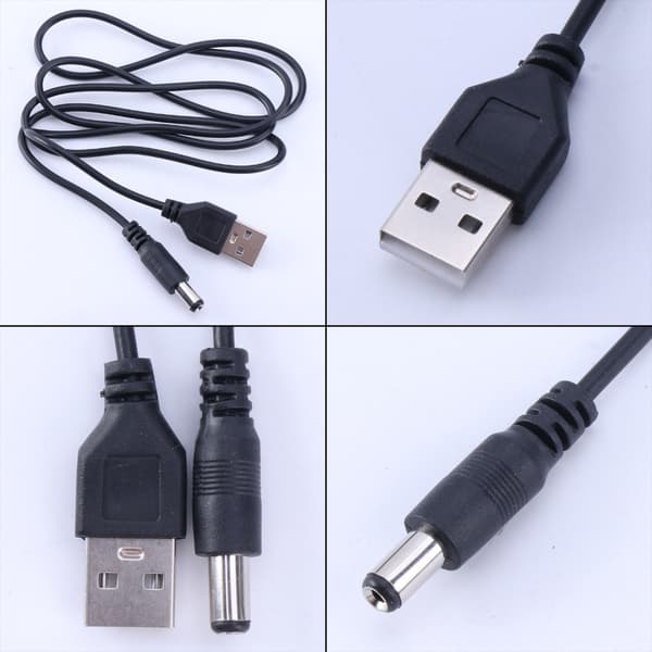 USB Han til 2.1mm 5.5x2.1mm Stik 5 Volt DC Oplader Strømkabel Ledning
