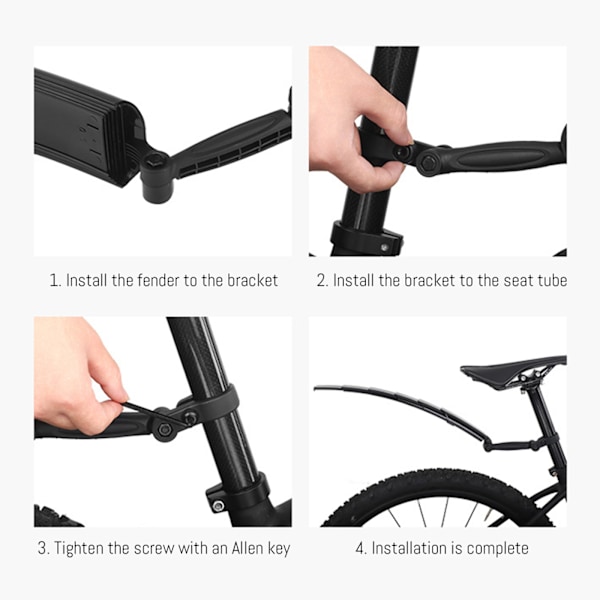 Retractable Bike Fenders Set Front and Rear Mud Guard Adjustable Angle & Height