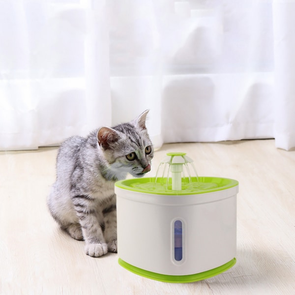 2L automatisk sällskapsdjur katter vattenfontän dispenser för hundar vattnare för katt dricker matar skål Behållare vatten utfodring Pink