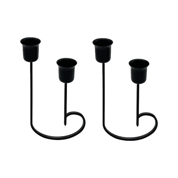 Jern Telysholdere Dekorative Lysestaker, Doble Lysestaker