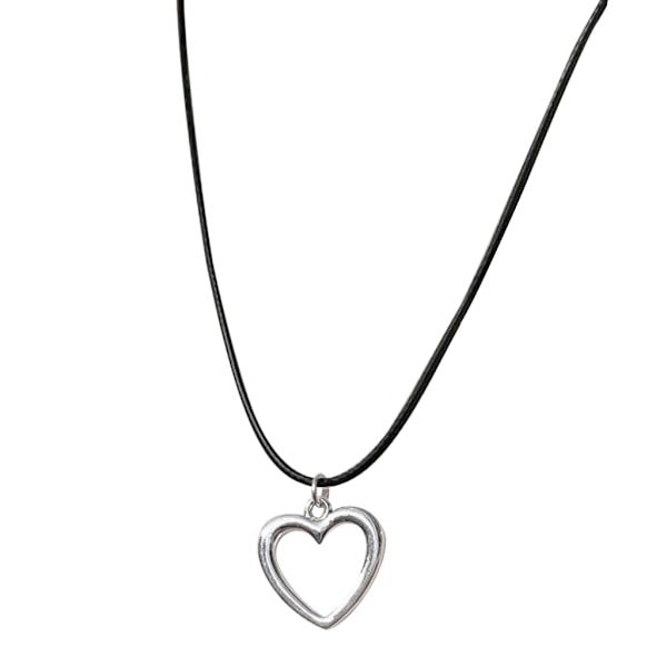 Enkel Choker Hålblomma/Hjärthänge Halsband Nyckelben Kedja Halsband Smycken Mode Läder Sladd Halsband