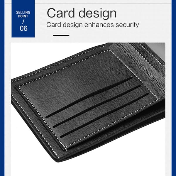 Bifold korttipidike Multi Slot Card Case Taskulompakko PU Kukkaro Käteispidike Black