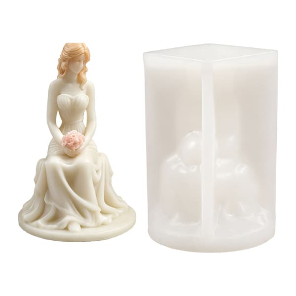 3D Brudefigur Silikone Lysforme til Resin Støbning Lys Sæbe Chokolade