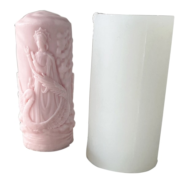 Cylindrisk Aromaterapi Lyseform Relief Cylindrisk Lys Form 3D Silikone Form Aromaterapi Gips Form