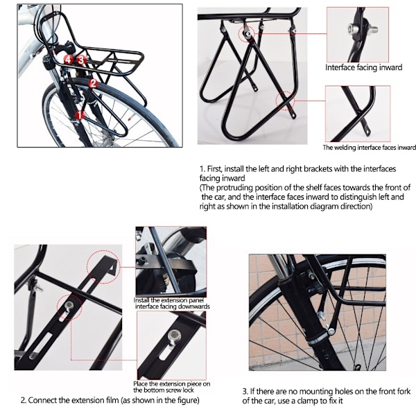 Mountainbike Bagagebærer Cykeludstyr Forreste Stativ Cykler Forreste Bagagebærer