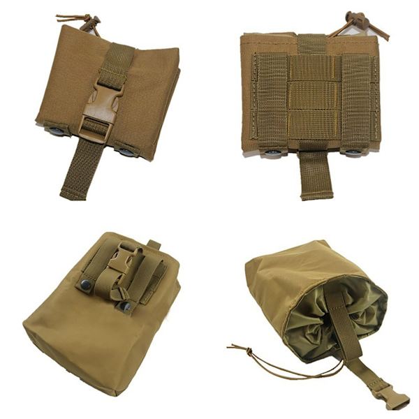 Dump Pouch Dragkedja Magasin Utility Väska Fällbar Midjeväska Rulla Upp Dump Pouch ArmyGreen