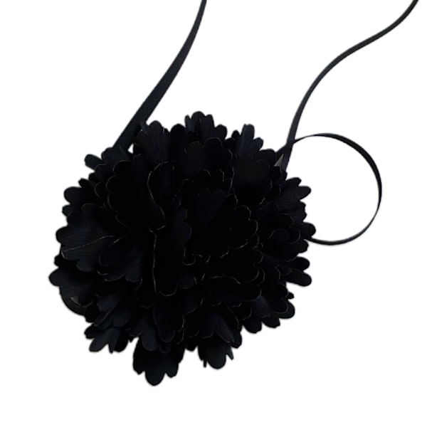 Vinrød Sort Camellia Flower Choker til Kvinder Piger Gothic Bowknot Choker