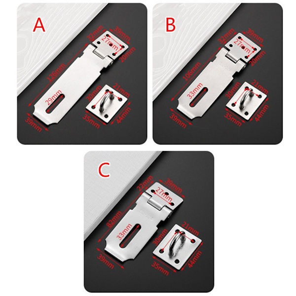 Ruostumattomasta teräksestä valmistettu suojavaja Tukeva ja luotettava Shed Lock Hasp Door Riippulukko Hasp 2 set koti- ja yrityskäyttöön null - 4 inches