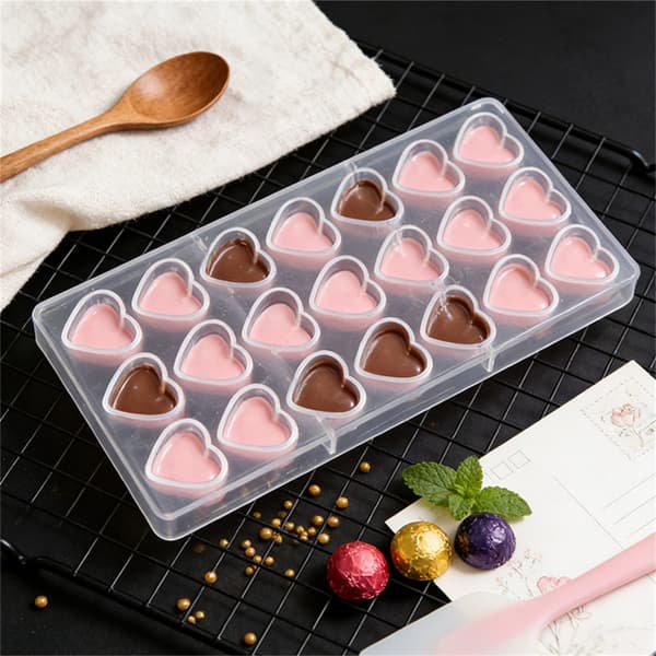 Nonstick Plast Hjerteform DIY Bageforme til Chokolade Slik Hjemmebagning
