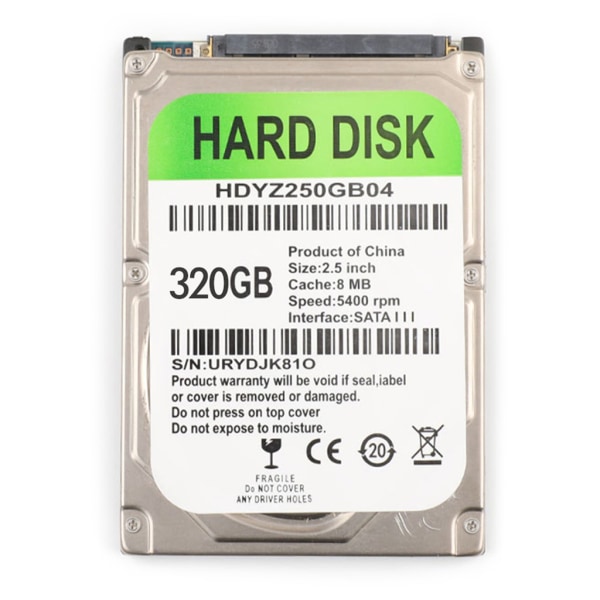 Hårddisk SATA USB adapterkabel 80/120/160/250/320/500 GB för PC Laptop Intern mekanisk hårddisk Disk 320G