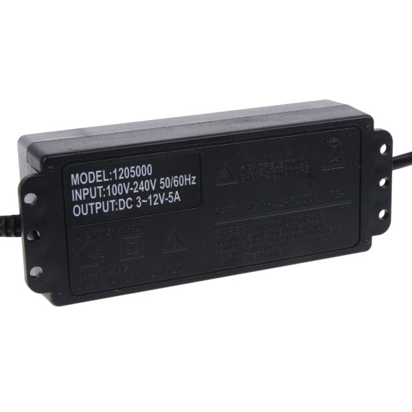 Justerbar power med digital skärm AC100-240V till DC3-12V 5A spänningar Displayskärm power null - US