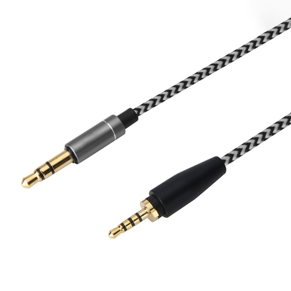 Ersatt hörlurskabel med flätad tråd för Urbanite XL XL Headset Nylon flätad tråd ersatt ljudutrustning Black and white 300mm