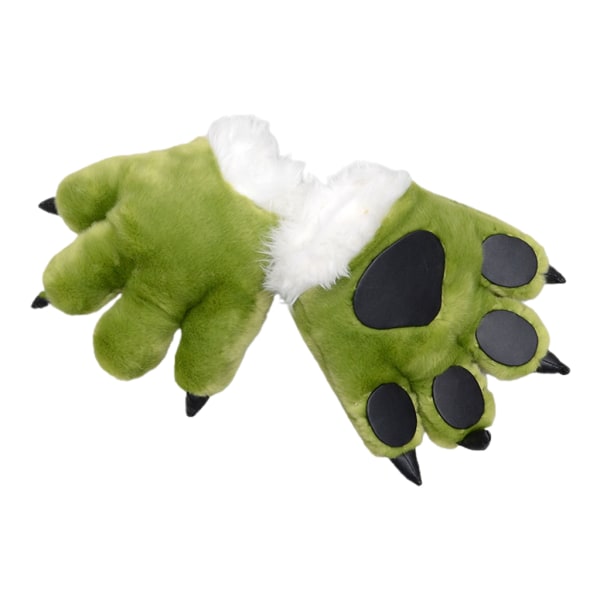 Simulering Dinosaur Paw Plysjhansker Tykke Fluffy koseleker Polstret håndvarmer Halloween Cosplay kostymevotter