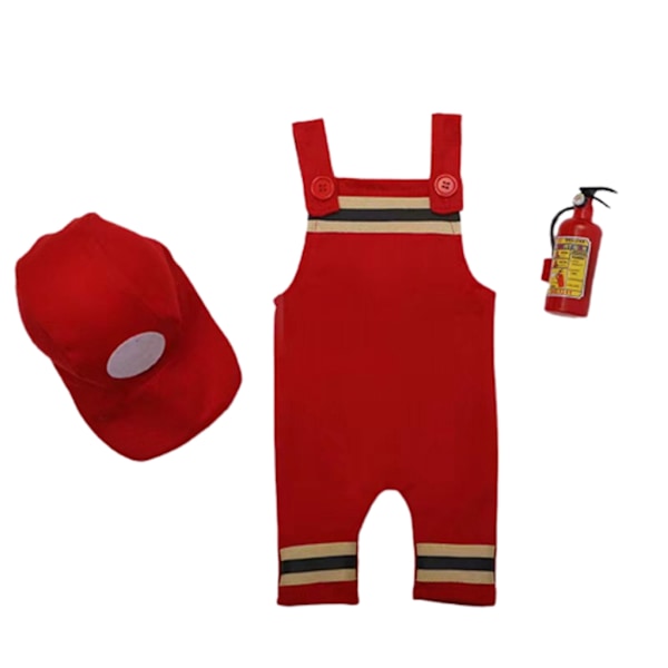 Nyfødt Brusegave Fototøj & Brandmandsuniform Baby Photoshoot Outfit