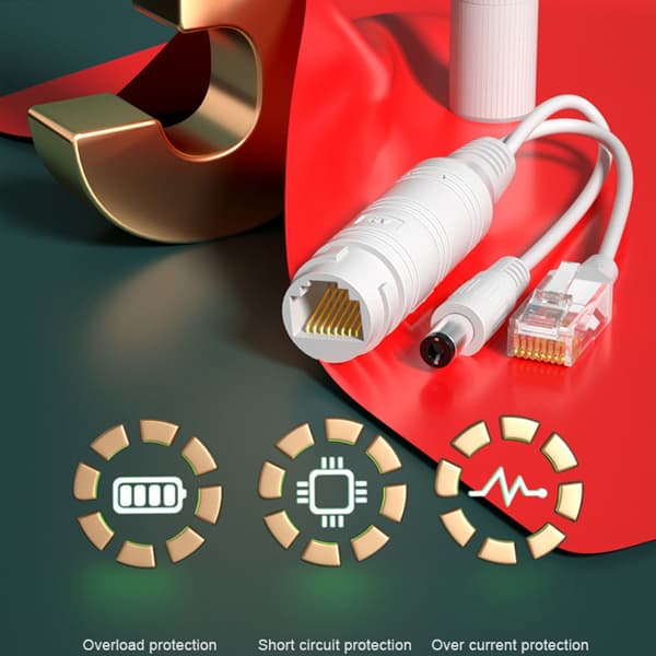 48V Vattentät PoE Splitter Adapter Strömförsörjningsmoduler Splitter Adapter