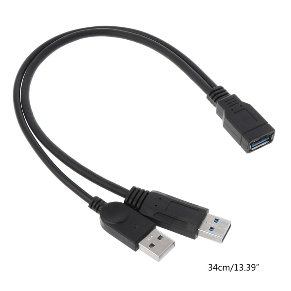 USB 2.0 och kabel USB dubbel splitterkabel 2 hona till USB hane power