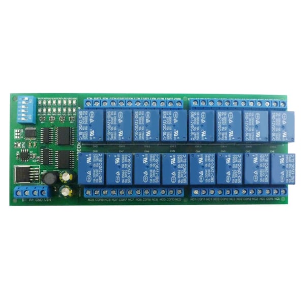 DC12V DIN35 C45 Rail Box 16-kanals RS485 relæmodul Modbus RTU UART kontrolafbryderkort til PLC PTZ kameramotor LED