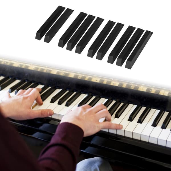 10 stk. plastik pianotangenter, sorte keyboard-reparationstangenter, pianotangenter