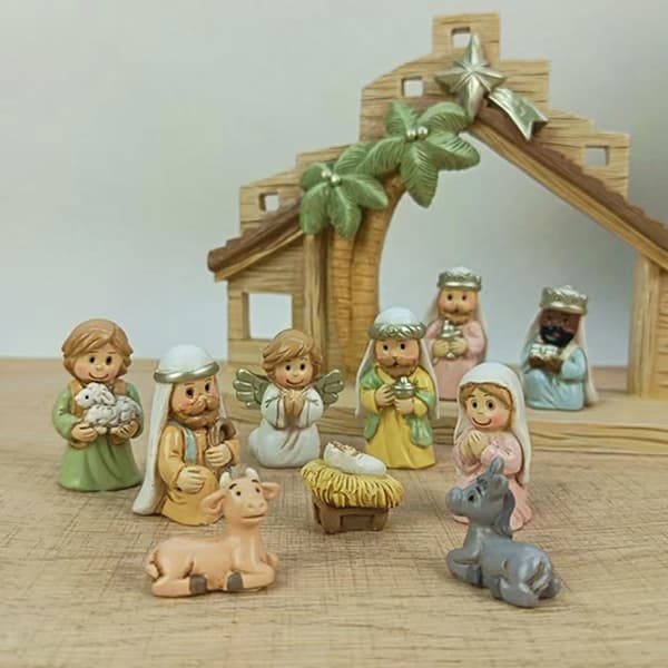 Julekrybbefigurer, Bordpynt Religiøse Juledekorationer
