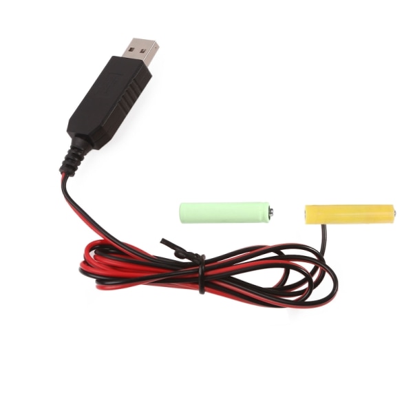 USB Power Converter Batterieliminatorer-kabel Bytt ut 2pc 1,5V LR03 AAA-kontakt