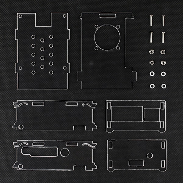 Akryl-eksperimentell klar for etui for base-plate for Banana Pi M4 M5-kort Valgfri kjølevifte kjøleelementer