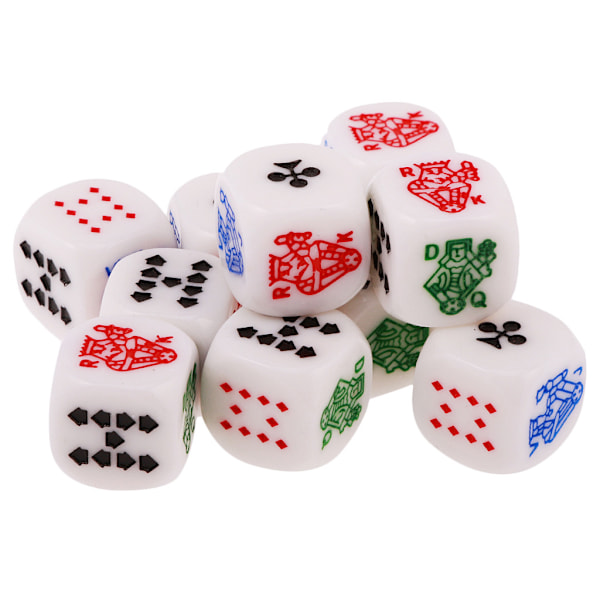 Queen Jack 16mm akryylipokeripelit noppapelit D6 noppapelit White