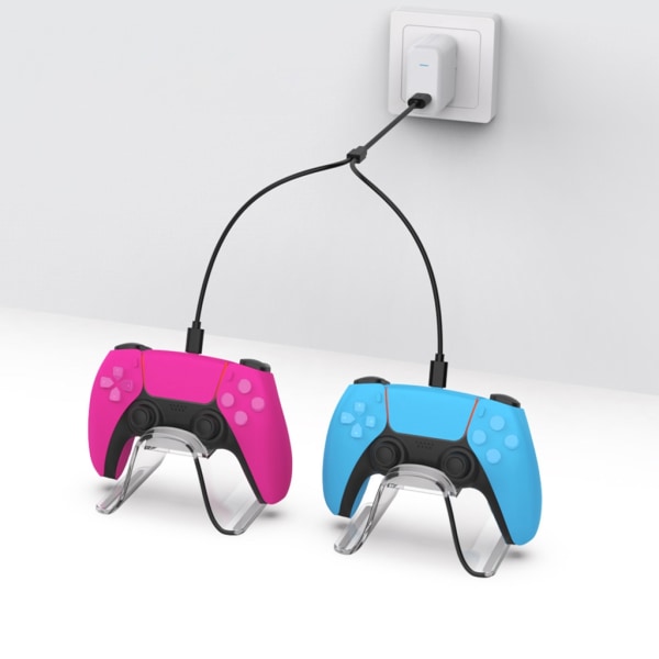 Slitstark-kontrollladdare-snabbladdningskabel Line Gaming Controller Stand Station för PS5 VR2-spelkonsoltillbehör