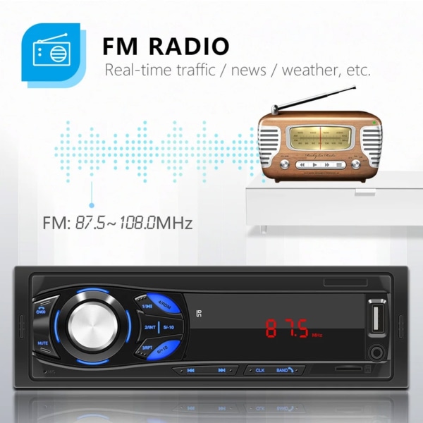 Radio Bil MP3-spelare Fjärrkontroll Digital Stereo Digital FM Musik Klart ljud