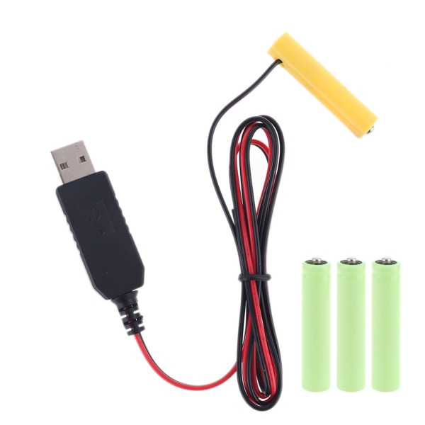 USB till AAA-batterieliminator kan ersätta AAA-4AAA 1,2V 2,4V 3,6V 4,8V Ni-MH-batterier för lampor Leksaker Dekorationer LED