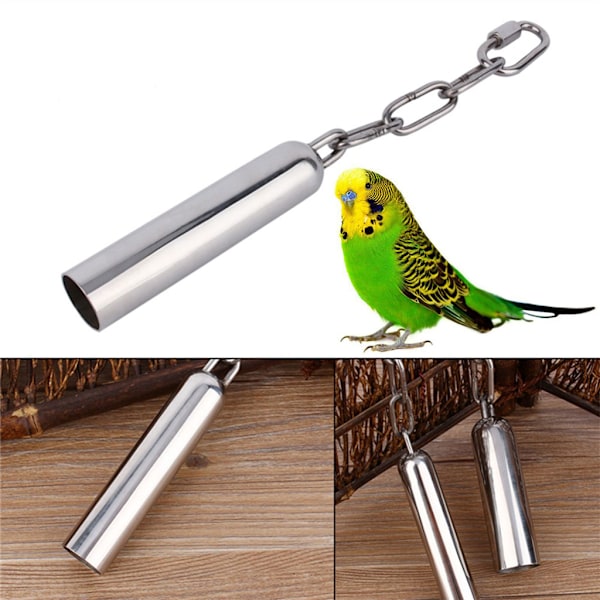 Fugleklokkelegetøj med sød lyd Holdbart rustfrit stål hængende burlegetøj til Parakeet Conure Eclectus til Amazon Parrot