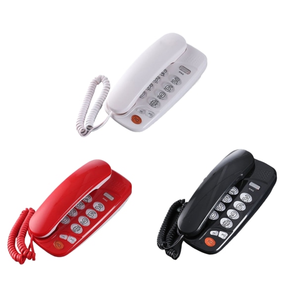 Stora knappar med sladdtelefoner Fast telefon med återuppringningspausfunktioner White
