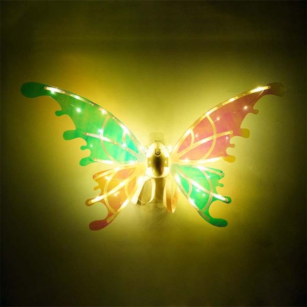 Automatiska viftande fjärilsvingar för barn Prinsessdräktvingar Festscen Performance rekvisita LED-vingar för flickor null - Without lights