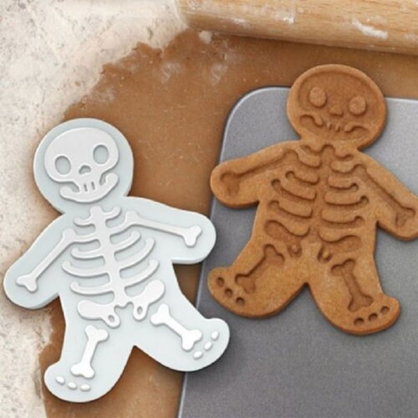 Dödskalle Pepparkakor Man Pressbar Form DIY Cookie Stämplar 3D Cookie Pressar