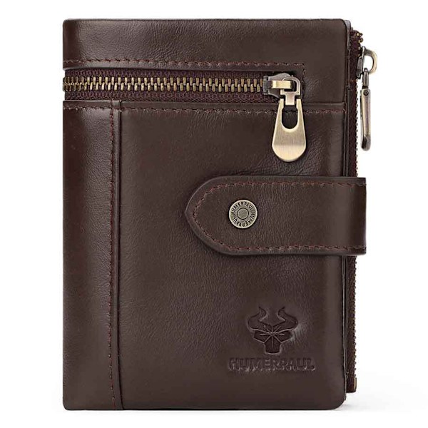 RFID blockerande plånbok Bifold korthållare för män myntväska Cards Organizer Coffee