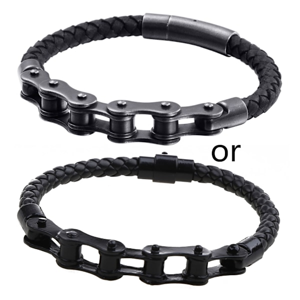 Fashion Cyklar Länk Armband Vävda Läder Armband Män Punk Smycken