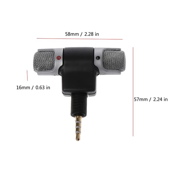 Mini 3.5mm Jack Mikrofon Stereo Mikrofon til Optagelse af Telefon Laptop Mikrofon