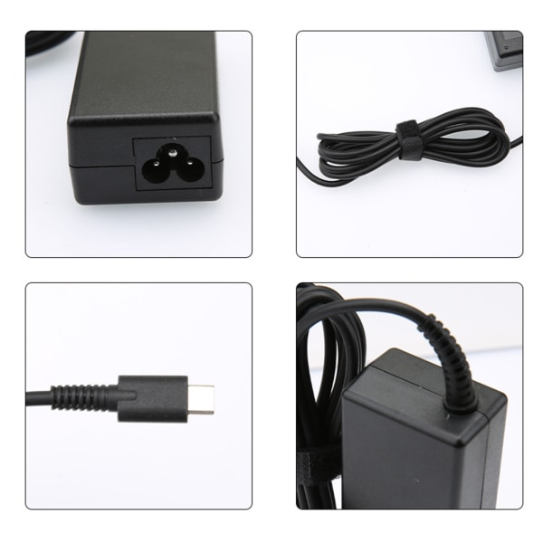 65W laptopladdare Power för bärbar dator USB Type-C AC-adapter 100-240V