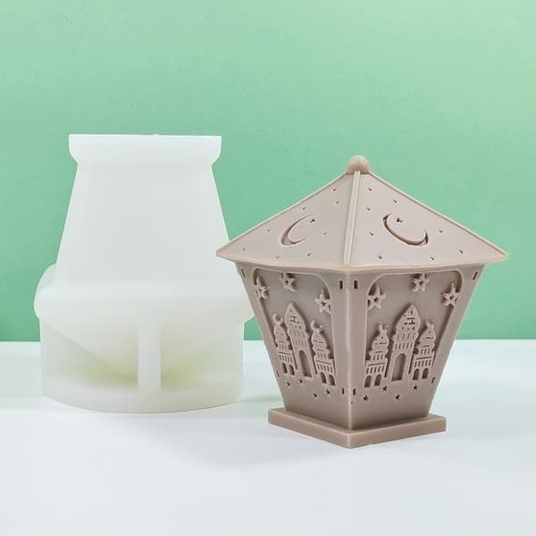 Ramadan Ljusformar 3D Slott Harts Silikonform Eid Dekorationer