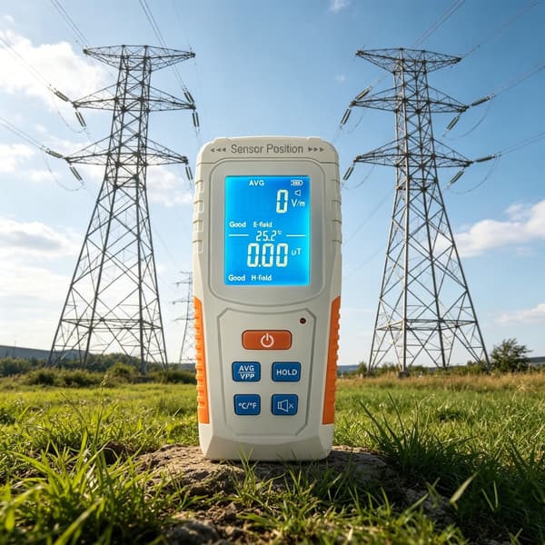 Elektromagnetisk måler til måling af elektrisk magnetfelt og temperatur