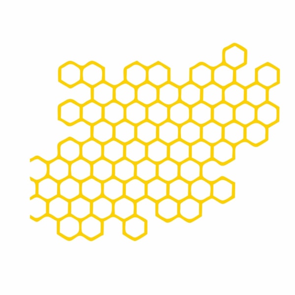 Motorcykelklistermärke Honeycomb Hjälmar Dekaler Klistermärken Car Refit Body Decorations Yellow