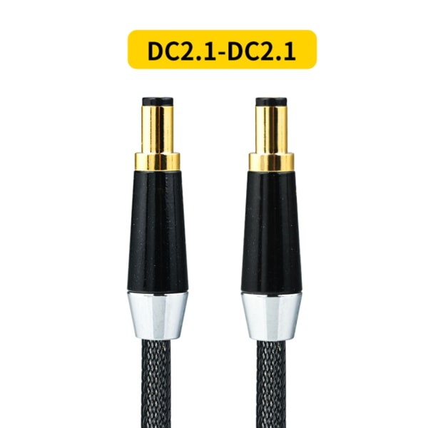 Sterlingsølv 0,5 mm² HiFi DC strømkabel DC2.1-2.5 2P Aviation Strømkabel Aviation Stik til DC2.5/2.1 lydkabel