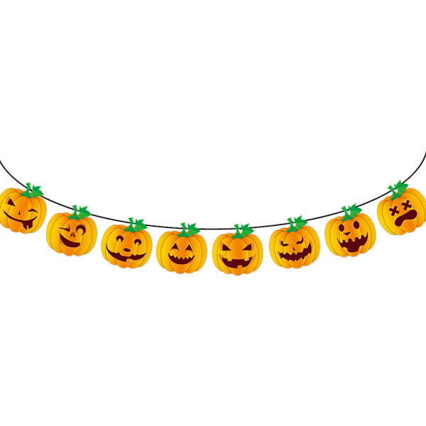 til 3m Halloween hængende krans spurve Heks Spøgelse Papirbannere Skrækrekvisitter Dekorationer til Halloween hjemmefest