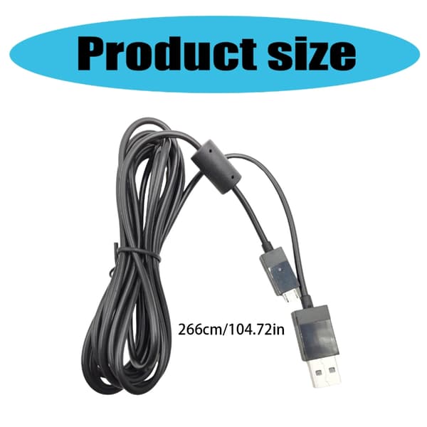 USB-ladekabel til spilcontroller 275 cm datatransførselsladekabel