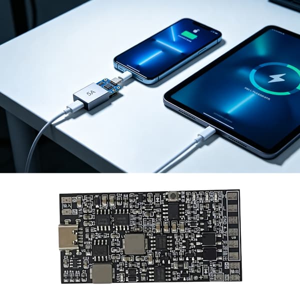 Moderne USB C strømforsyningskort 5A ideelt for bærbare enheter