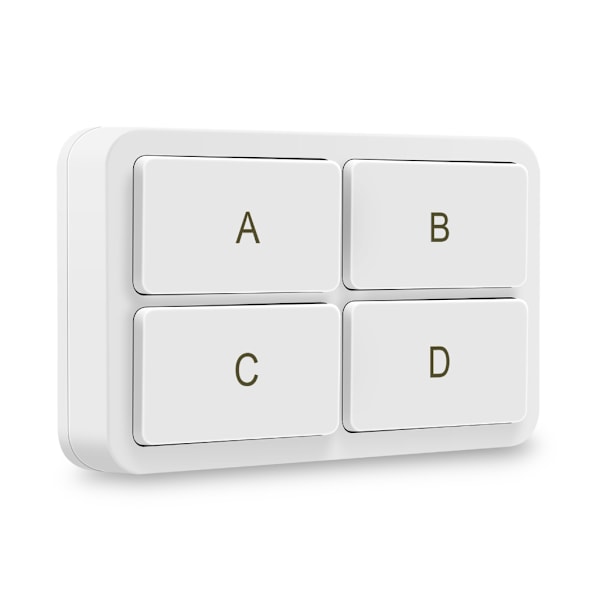 4-vejs Scene Controller-knap til ZigBee Scene-vægafbrydere til Tuya Home
