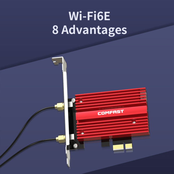2,4G/5,8Ghz trådlöst PCIe Network Wi-Fi 6E-kort PCI för Express WiFi-adaptrar 5d