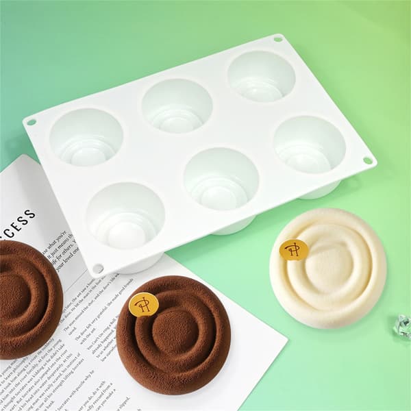 Cylinderformede silikoneforme til fremstilling af moussekager, bageforme, non-stick