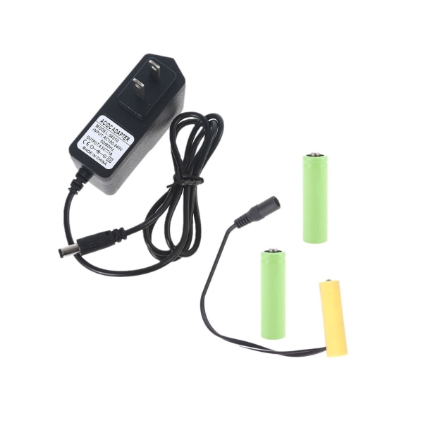 4,5V LR6 Dummy-batteri AA-batterieliminatorkabel Byt ut 3st 1,5V AA/LR6-batterier för LED-ljusleksaksdörrklockor null - US