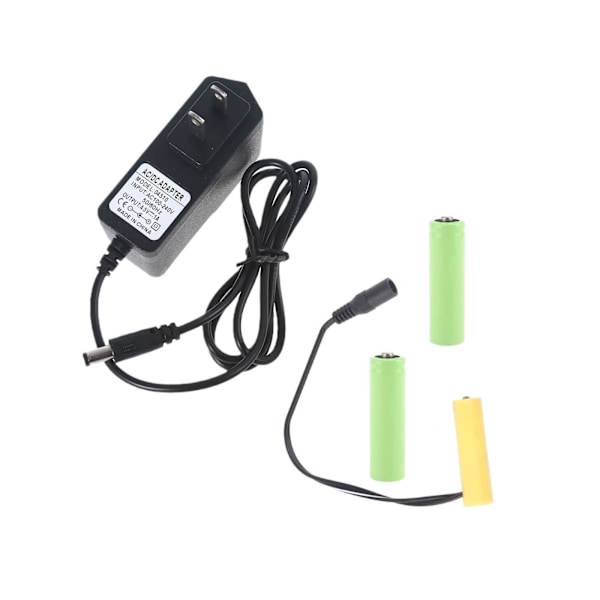 4,5V LR6 Dummy-batteri AA-batterieliminatorkabel Bytt ut 3stk 1,5V AA/LR6-batterier for LED-lys leketøydørklokker